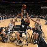 SAN ANTONIO - MARCH 28: The San Antonio Spurs sponsored wheelchair basketball team scrimmages during halftime while the Spurs played the New Orleans/Oklahoma City Hornets at the AT&T Center on March 28, 2007 in San Antonio, Texas. NOTE TO USER: User expressly acknowledges and agrees that, by downloading and or using this photograph, User is consenting to the terms and conditions of the Getty Images License Agreement. Mandatory Copyright Notice: Copyright 2007 NBAE (Photo by D. Clarke Evans/NBAE via Getty Images)