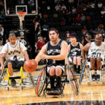 SAN ANTONIO - OCTOBER 22: The San Antonio Spurs Foundation sponsors the Spurs Wheelchair basketball team that played during halftime of the game against the Washington Wizards on October 22, 2008 at the AT&T Center in San Antonio, Texas. NOTE TO USER: User expressly acknowledges and agrees that, by downloading and/or using this Photograph, user is consenting to the terms and conditions of the Getty Images License Agreement. Mandatory Copyright Notice: Copyright 2008 NBAE (Photo by D. Clarke Evans/NBAE via Getty Images)