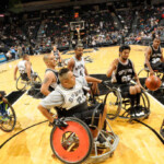 SAN ANTONIO - OCTOBER 18: The San Antonio Spurs Wheelchair Basketball Team sponsored by the Spurs Foundation performs during halftime of the San Antonio Spurs and Oklahoma City Thunder game on October 18, 2010 at the AT&T Center in San Antonio, Texas. NOTE TO USER: User expressly acknowledges and agrees that, by downloading and or using this photograph, user is consenting to the terms and conditions of the Getty Images License Agreement. Mandatory Copyright Notice: Copyright 2010 NBAE (Photos by D. Clarke Evans/NBAE via Getty Images)